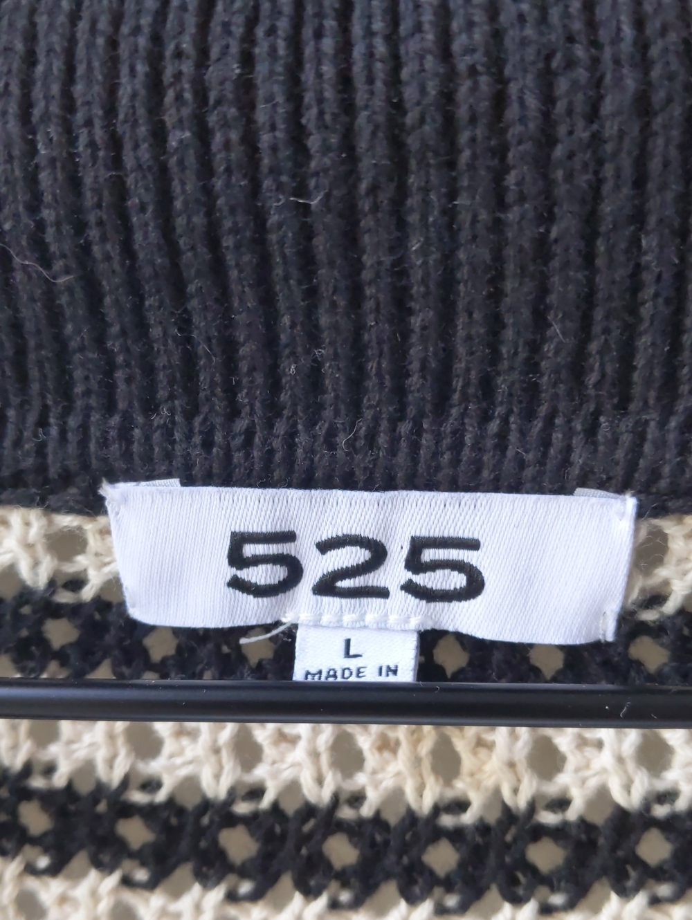 525 Cotton Polo Sweater Black Tan Stripe Women's Large - Picture 4 of 6